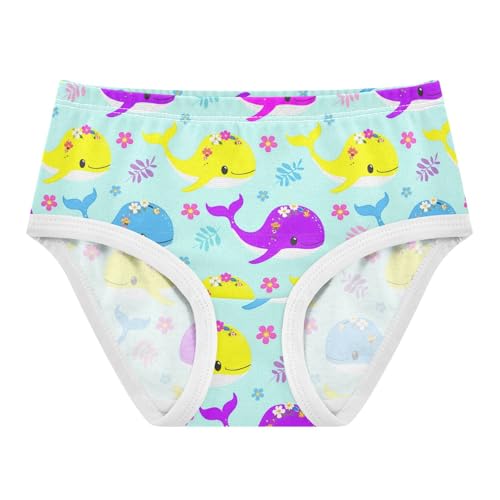 Cute Whale Flowers Floral Blue Toddler Girls's Underwear 2T 2301887