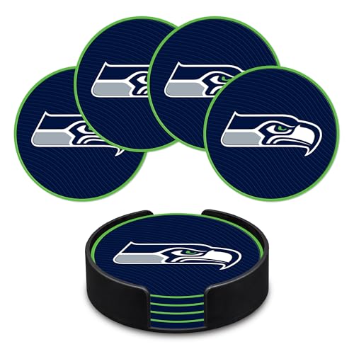 Rico Industries NFL Football Seattle Seahawks Classic Favorites: PVC Coaster Set (4-Pack)