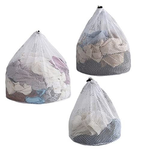 Sacchetti Lavatrice,Sacchetti Rete Biancheria,3 Pezzi Borse per Il Bucato con Coulisse,Riutilizzabile Sacchetto Lavatrice a Rete Grossa,per Camicetta,Biancheria Intima, Reggiseno,Vestiti Delicati