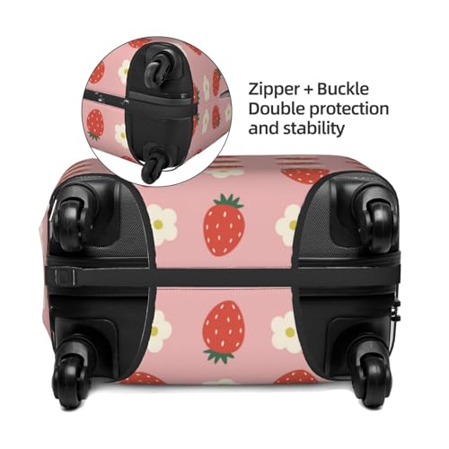 Sweet Strawberry Flower Luggage Cover Protector Anti-Scratch Washable Fits 18-32 Inch Luggage-Small4
