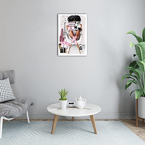 African American Wall Art Fashion Black Woman Queen Painting Home Decor For Bedroom Living Room Black Wall Art Woman Gifts Framed Ready To Hang12X16Inch #TOP5