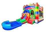 Casa inflable de rebote con tobogán para niños, 26.5 x 12 x 14.5 pies,...