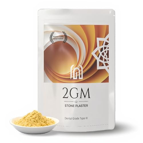 Image of 2GM Dental Yellow Stone Powder for Prosthetic Teeth Making, Used for Study, Casting Models & Dentist Laboratory Operations, Idols Leg /Hand Casting, Gypsum Powders, Type III, Pack of 1 (1 Kg)