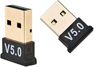 USB Bluetooth V5.0 Adapter Dongle for PC Laptop Desktop Computer Mouse Headset Wireless Bluetooth Receiver for Windows 10/8/7 Wireless Transfer for Keyboard Speaker Printer