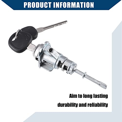Hihaha 81970-2Ha00 / Front Driver Side/Power Door Lock Cylinder With 2 Keys For Hyundai Elantra 2006-2010 / Left Side Door Lock Set Tumbler Lh/Metal / 1 Set/Silver Tone #TOP5
