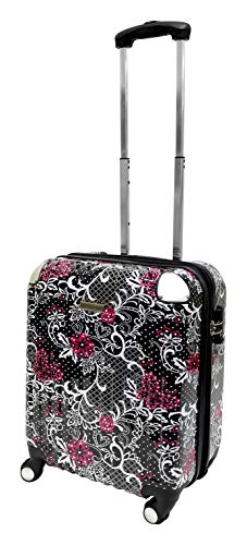 Hardside Carry-On Expandable Luggage with Spinner Wheels, TSA Lock (Paisley and Butterfly)