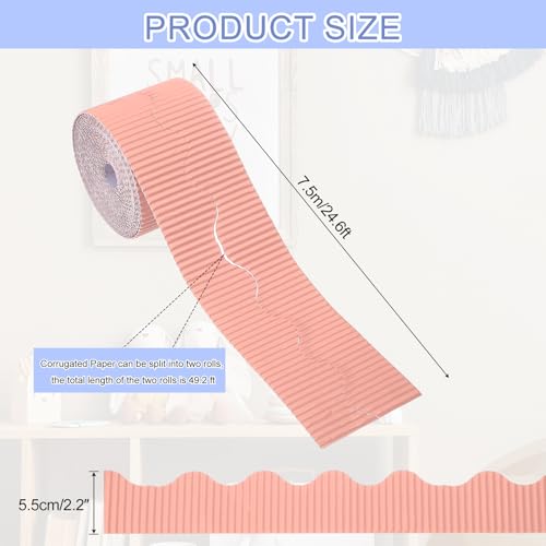 Bordure décorative ondulée rose uxcell pour affichage de classe - 2