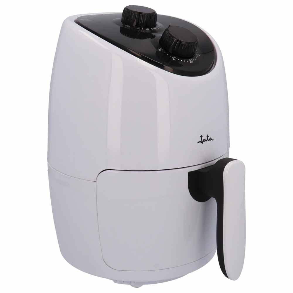 JATA JEFR1223 - Freidora sin aceite de 2 litros. Control de temperatura (80-​200º) Temporizador de 30 minutos. Diseño compacto. Cestillo antiadherente. 1000 W. Libre de BPA