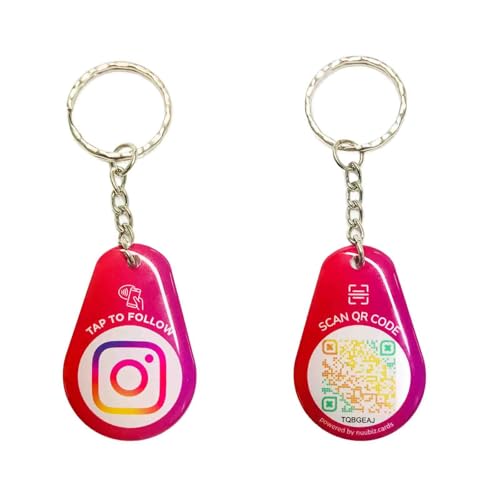 Social Media NFC Keychain (1 pack) with QR Code for