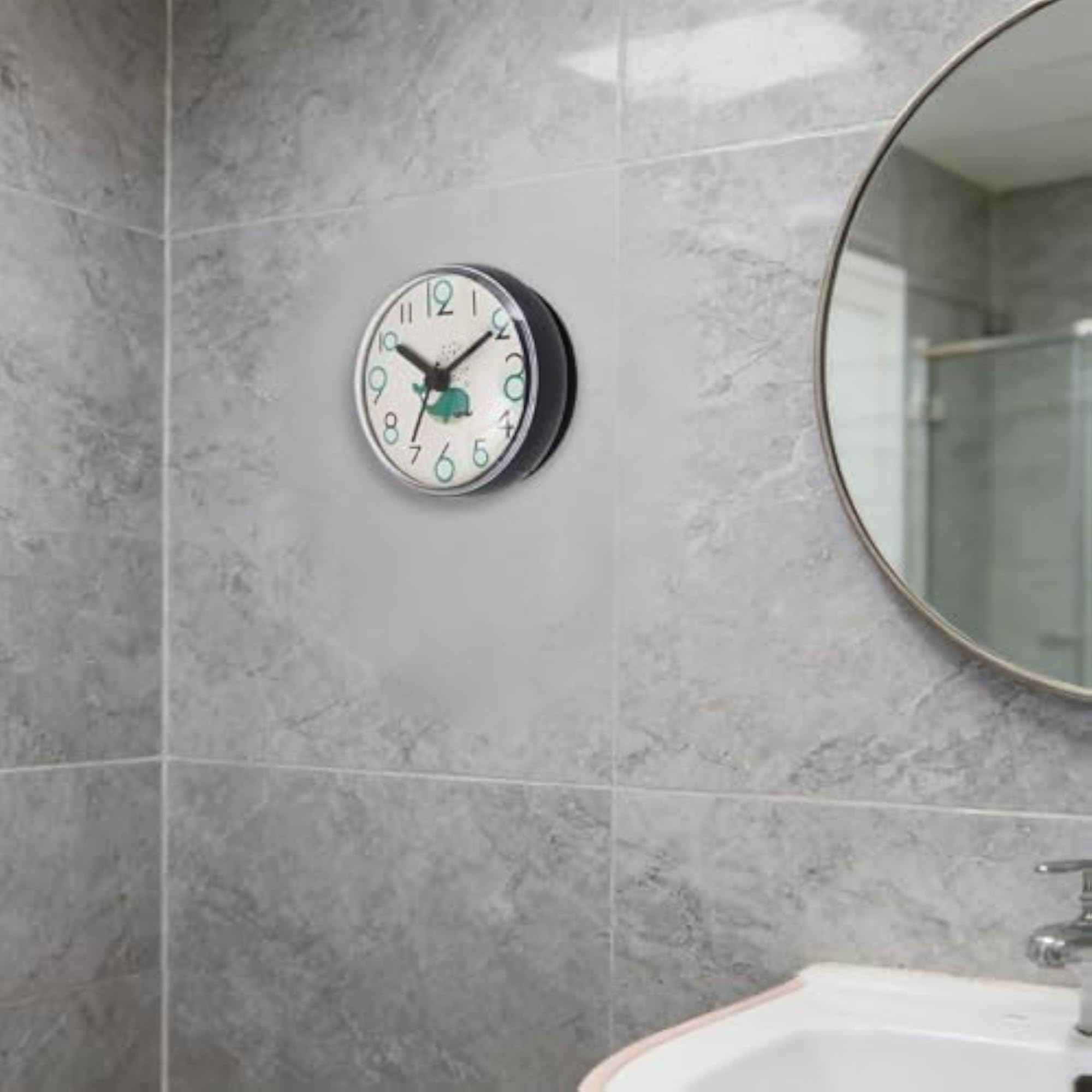 Water Resistant Bathroom Shower Clock Wall Hanging for Kitchen