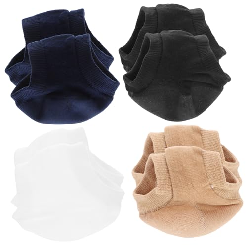 IWOWHERO Women's Gel Socks Open Toe 4 Pack Toeless Heel Socks for Foot Protection Hydration