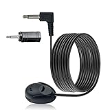 SEYUGOPTI 3.5mm Car Stereo Microphone, Vehicle External Handsfree Radio Mic Replacement with 2.5mm Adapter for Pioneer Boss JVC Jensen Head Unit Car Stereo Enabled Audio GPS DVD CD, 3M Cable