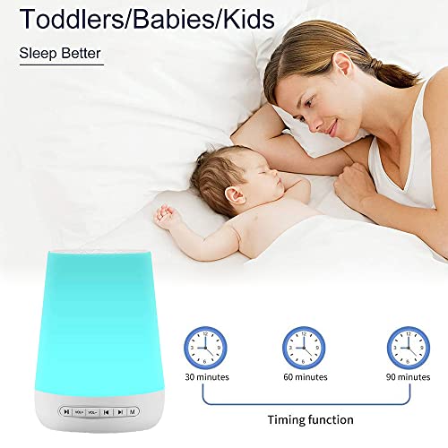 fengny Máquina de ruído branco de mesa Máquina de som para dormir de bebê Luzes noturnas coloridas 2