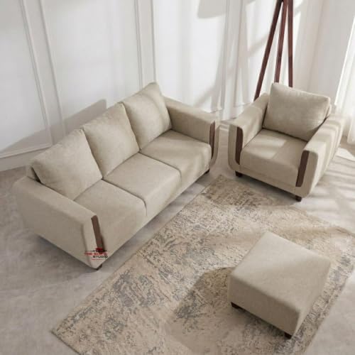 Image of Modern Sofa Set 3-Seater with Armchair and Footrest,4 Seater, 5 Seater Design in 3+1+Footrest Sofa for Living Room, Bedroom, Hallways