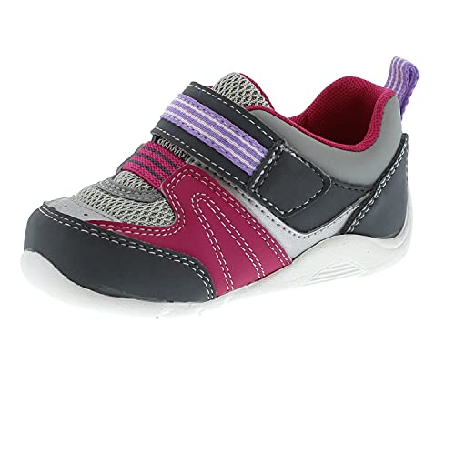 TSUKIHOSHI Neko Baby and Toddler Shoes - Strap-Closure Machine-Washable Baby Shoes with Wide Toe Box & Slip-Resistant, Non-Marking Outsoles, Ages 0-4