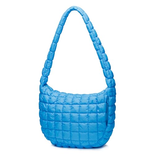 Image of Puffer Bag for Women,Large Lightweight Quilted Tote Bag for Women Puffy Hobo Crossbody Handbags with Padding,Zip Pockets