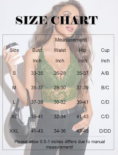 Image of Avidlove Bralettes for Women Lace Wireless Bra V Neck Racerback Crop Top Adjustable Lingerie No Padded