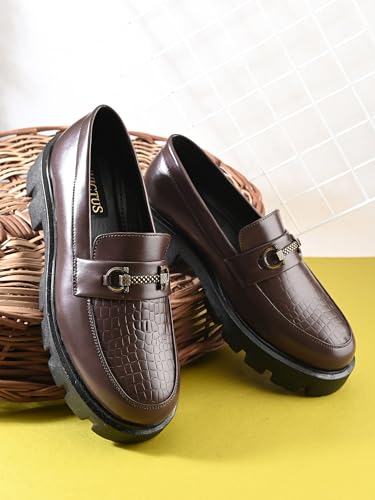 Image of STANPHORD Mens Loafers Stanphord Men's Slip On Loafers Shoes | Comfortable Lightweight Stylish Footwear for Casual, Formal TPZN 2231 Black-7