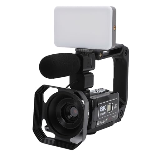 Caméra Vidéo 8K pour Youtube et vlogging nocturne avec micro et carte de 32 Go