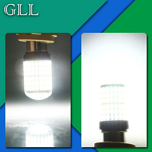 GLL 2pcs Bianco 1156 LED Canbus P21W 1141 1003 Lampadine BA15S 7506 LED con 114-3014-SMD 3250 Lumen Utilizzati Solo per Luci di Svolta per Auto 6500K (12V DC)