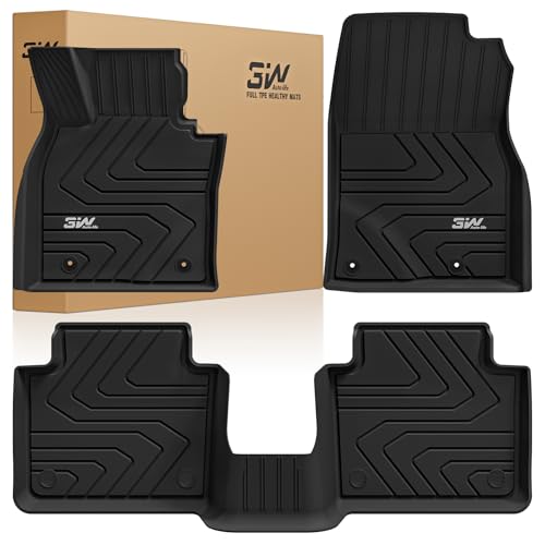 3W Floor Mats Fit Mazda CX-50 2023 2024 2025 (Not for Hybrid), TPE All Weather Liner 1st & 2nd Row CX 50 Accessories All Season Guard Odorless Anti-Slip Floor Mats Black