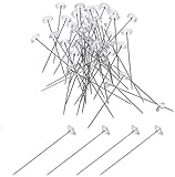 300 Pieces Flower Diamond Pins 2 inch Crystal Corsage Pins Wedding Brooch Bouquet Head Pins Clear Decorative Picks Straight Rhinstone Pins for Weddings Anniversary Flower Decoration