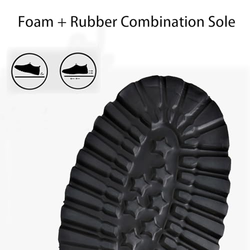 Men's Genuine Leather Platform Slip-On Oxfords Comfortable Round Toe Chunky Heightening Lace Up Loafers Non Slip Lug Sole Casual Business Work Formal Shoes3