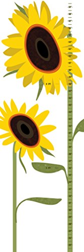 Cartel de crecimiento infantil de girasol para medir la altura y solucionar paredes vacías
