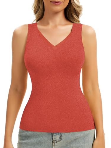 Zeecaro Women Sleeveless Thermal Tank Top Cold Weather Warm Camisole V Neck - image 1