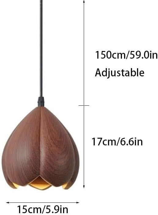 Suspension réglable bois massif E27 solution éclairage éblouissant - 6