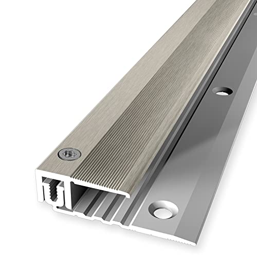 PROVISTON | Profilé de finition | Profilé de rattrapage | Largeur 28 mm | Niveau de rattrapage 6,5-16 mm | Longueur 1000 mm | Barre de jonction en alu | Platinium | Profil d'arrêt | 1 pièce