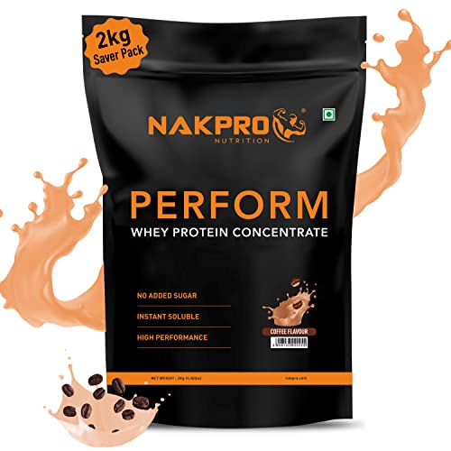 Image of NAKPRO NUTRITION Perform Whey Protein Concentrate | 2kg Coffee | 24g Protein, Trustified Certified