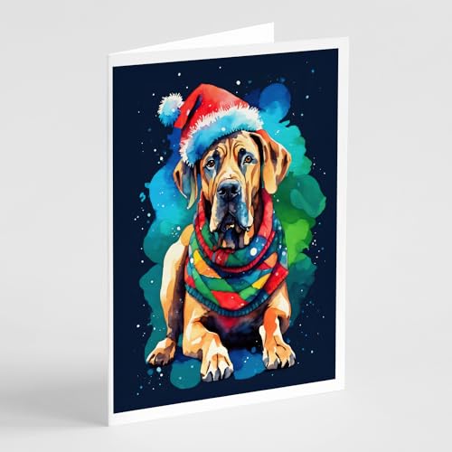 Caroline's Treasures DAC3486GCA7P Great Dane Christmas Greeting Cards Pack of 8 Blank Cards with Envelopes Whimsical A7 Size 5x7 Blank Note Cards