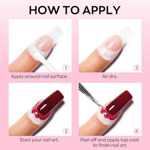 AIMEILI Latex Tape Skin Protector for Nail Art 15ml, Peel off Cuticle Guard for Stamping Nail Polish Barrier Manicure Cuticle for Women