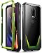OnePlus 6T Case, Poetic Guardian [Scratch Resistant Back] [Built-in-Screen Protector] Full-Body Rugged Clear Hybrid Bumper Case for OnePlus 6T (2018) - Green