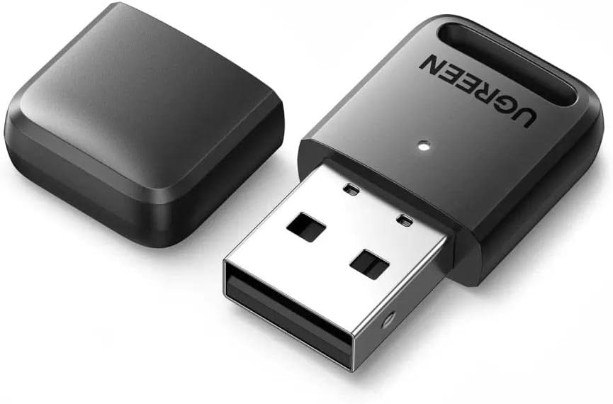 UGREEN USB Bluetooth Adapter for PC Bluetooth 5.0 Dongle Receiver Support Windows 11/10/8.1/7 Desktop Laptop Compatible with Headphones Printer Speaker Mouse Keyboard PS4/ Xbox Controllers