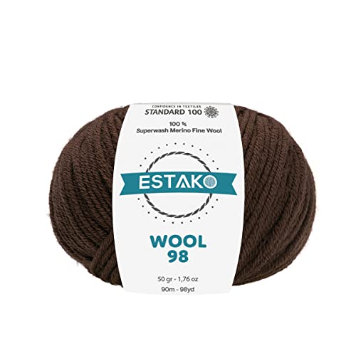 Estako Wool 98 100% Superwash Merino Wool Medium Worsted Weight