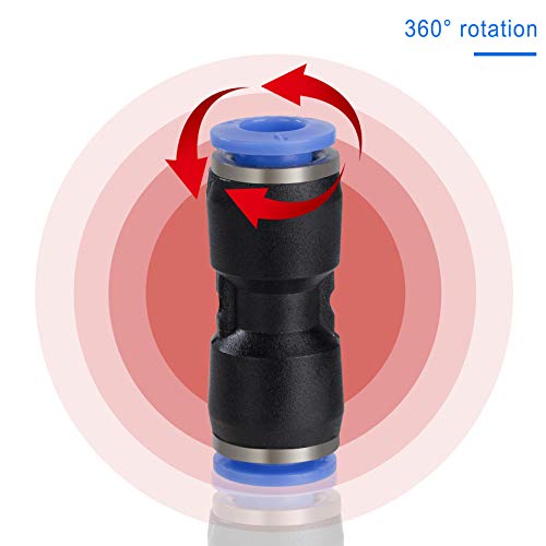 QIMEI-SHOP Pneumatik Steckverbinder 6mm Pneumatikverbinder Pneumatische Fittings Push In Schnellkupplung 6mm auf 6mm Schnellsteckverbinde Druckluftwerkzeuge für Luft 30 Stück