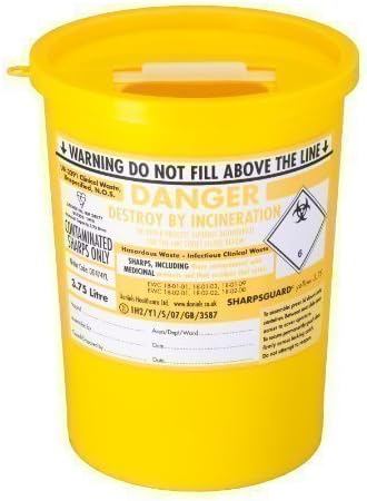Daniels Sharpsguard Yellow Lid 3.75 Litre Colour Coded Sharps Bin