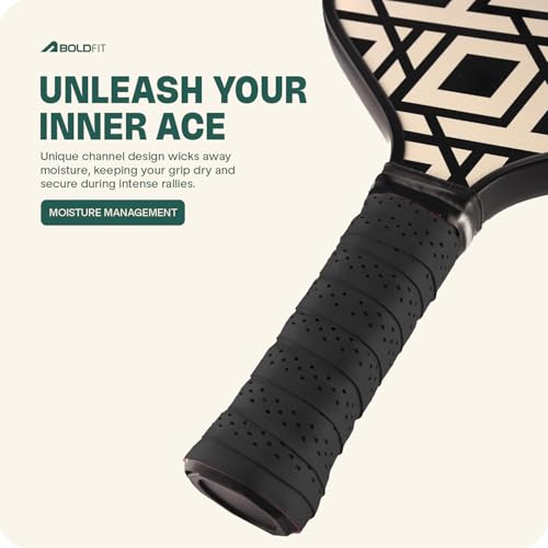 Image of Boldfit Badminton Grip Multicolor Anti Slip Perforated Tennis Racket Grip Tape Sweat Absorbent Overgrip Tape Strong Badminton Racket Grip for Handle Grip Tennis Bat Handle Gripper AeroGrip Pack of 5