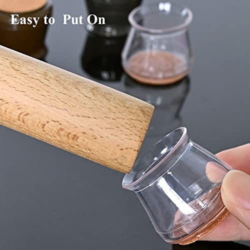 Clear Chair Leg Floor Protectors – Silicone Chair Leg Covers For Protecting Hardwood Floors From Scratch & Noise Furniture Cups Chair Leg Caps Felt Pads - (8 Pieces, Square, Small) #TOP5
