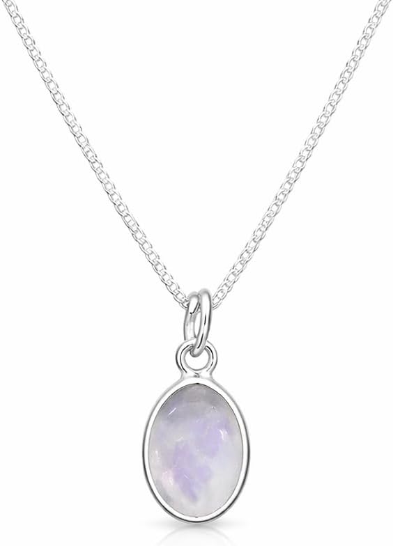 Collar con colgante de piedras preciosas hecho a mano en plata de ley 925 - Joyería bohemia de piedras curativas para energía espiritual - Regalo para ella, esposa o madre