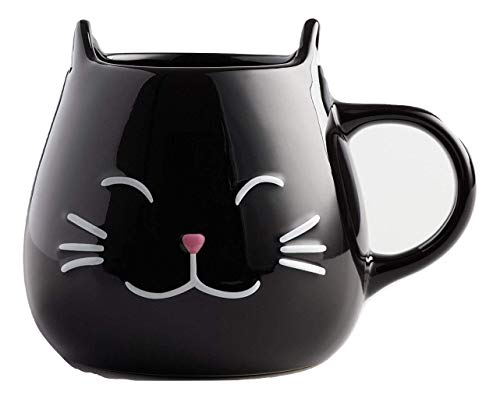 Free Shipping Offer Black Cat Coffee Mug with Ears and Paw Print Inside - 17 Oz Free Shipping 🛒 Black Cat Coffee Mug with Ears and Paw Print Inside - 17 Oz
