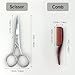 Mustache Grooming Set - Precision Mustache Scissors and Comb Kit for Men - Ideal for Travel, Includes Facial Hair Trimming Scissors and Moustache Comb