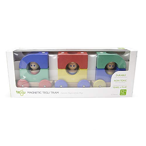 12 Piece Tegu Magnetic Tram Building Block Set, Big Top #TOP1