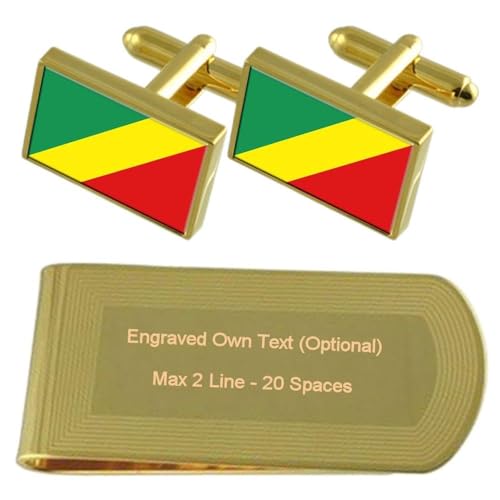 Drapeau du Congo-Brazzaville à porter en soirée avec ces boutons de manchette et ce collier gravé