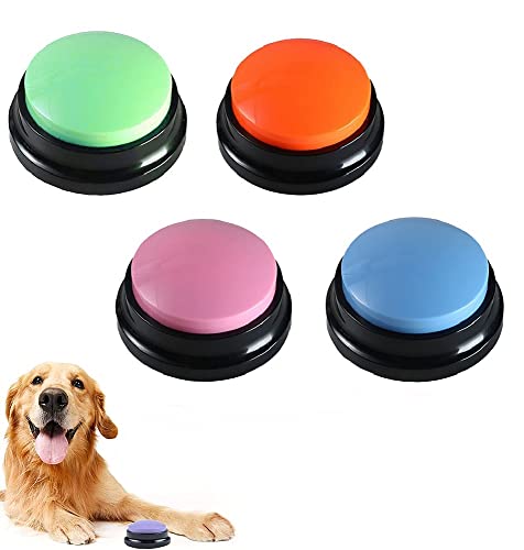 Acebwhtoy Boutons pour Chiens pour la Communication, Lot de 4 Boutons enregistrables - Boutons parlants enregistrables pour Enregistrement, Le Dressage des Animaux domestiques Cover