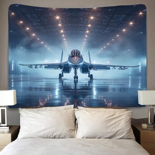 Couverture murale avion de chasse 3D en polyester doux et lavable maison