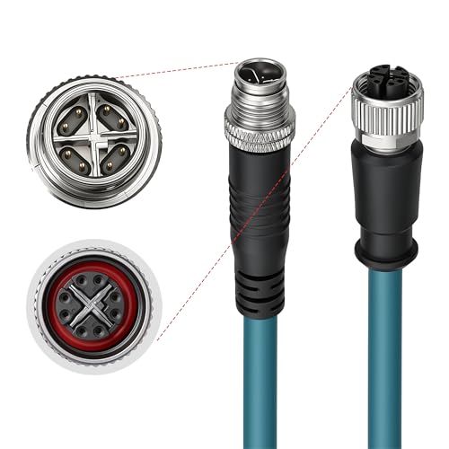 Cable Ethernet Industrial Cat7e M12 X-Code 1m miniatura 1