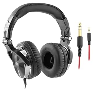 Casque audio filaire Divarte Headone 50-B Casque DJ Professionnel Noir Casque Studio, Casque Monitoring, Casque PC pour Smartphone, Tablette, TV, Synthétiseur, Piano. Livré avec étui de transport